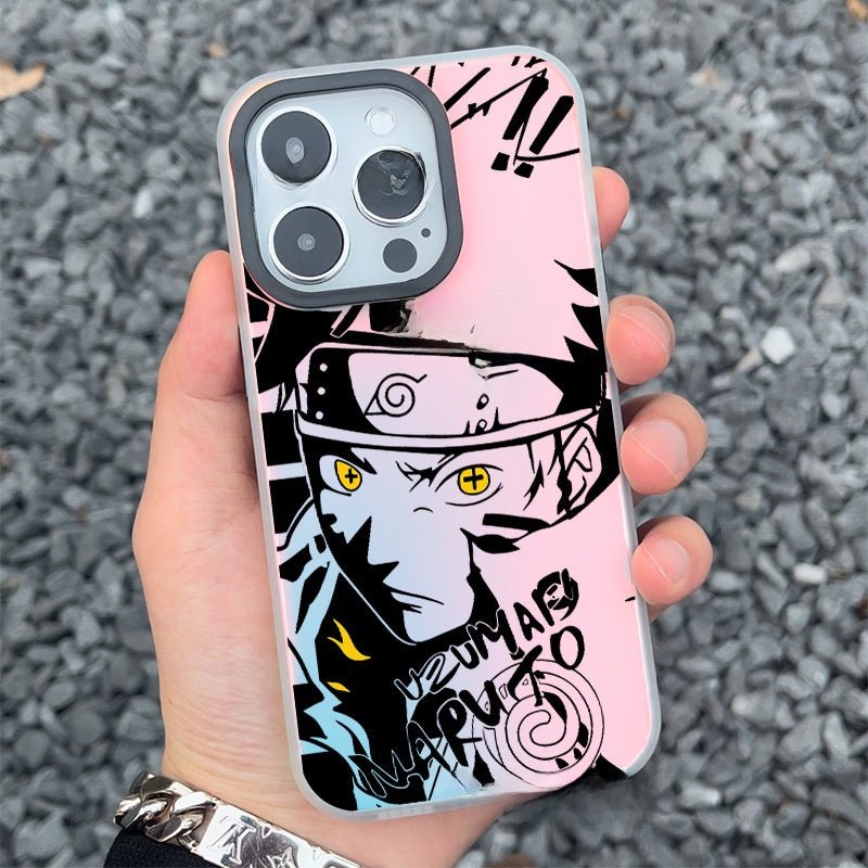 🔥 Coque iPhone Naruto & Sasuke – Effet laser Aurora & protection intégrale - Shopbyshopima